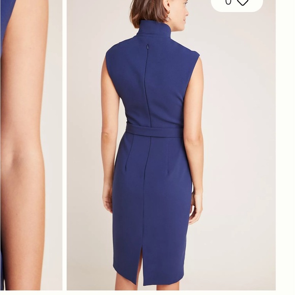 Anthropologie Black Halo Brittania Petite Sheath Dress NWT size 0P corpcore - Picture 3 of 12